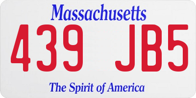 MA license plate 439JB5