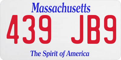 MA license plate 439JB9