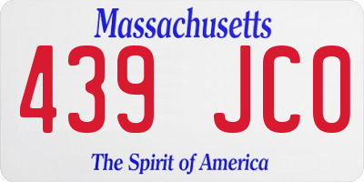 MA license plate 439JC0