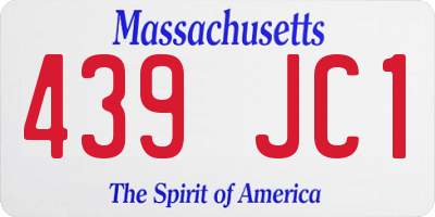 MA license plate 439JC1