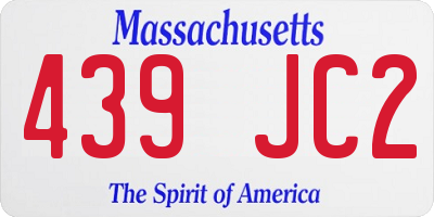 MA license plate 439JC2