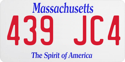 MA license plate 439JC4