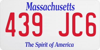 MA license plate 439JC6