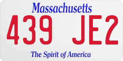 MA license plate 439JE2