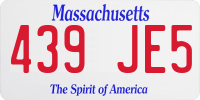 MA license plate 439JE5