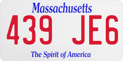 MA license plate 439JE6