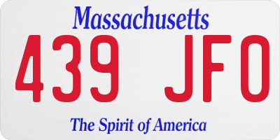 MA license plate 439JF0