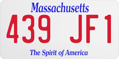 MA license plate 439JF1