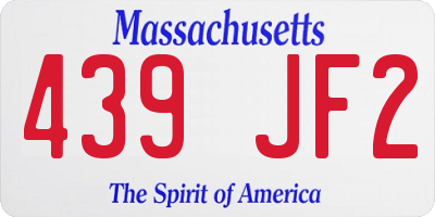 MA license plate 439JF2
