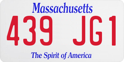 MA license plate 439JG1