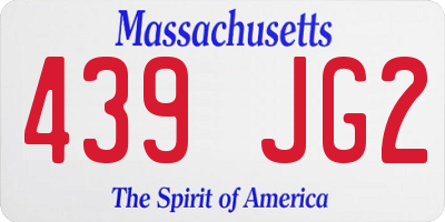 MA license plate 439JG2