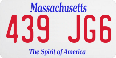 MA license plate 439JG6