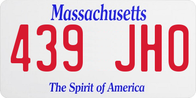 MA license plate 439JH0