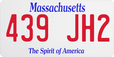 MA license plate 439JH2