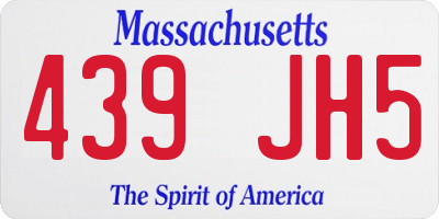 MA license plate 439JH5