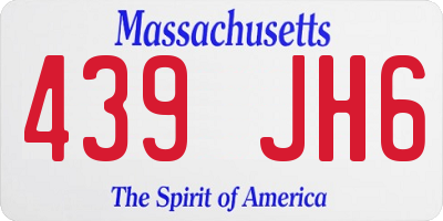 MA license plate 439JH6