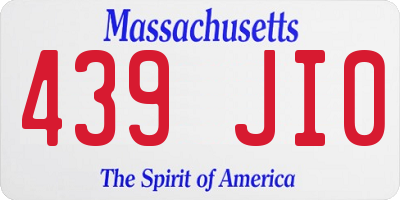 MA license plate 439JI0