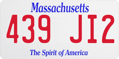 MA license plate 439JI2