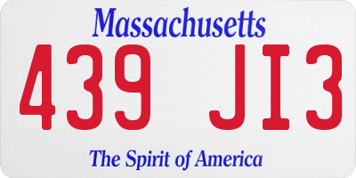 MA license plate 439JI3