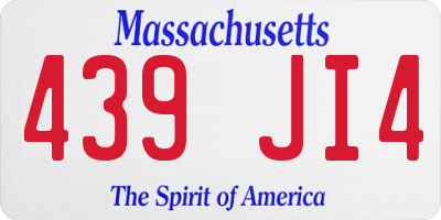 MA license plate 439JI4