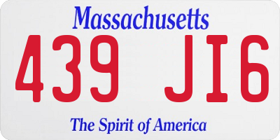 MA license plate 439JI6