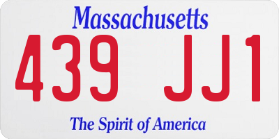 MA license plate 439JJ1