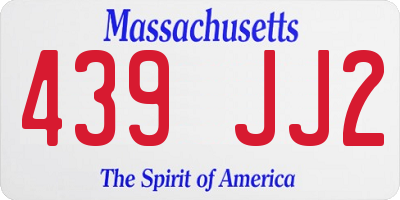 MA license plate 439JJ2
