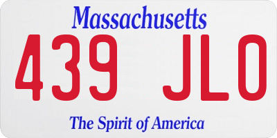 MA license plate 439JL0