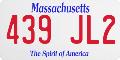 MA license plate 439JL2