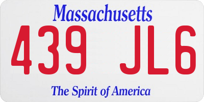 MA license plate 439JL6
