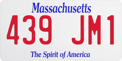 MA license plate 439JM1