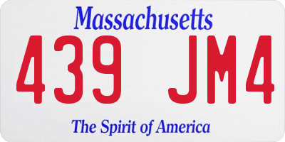 MA license plate 439JM4
