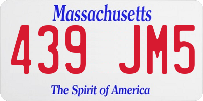 MA license plate 439JM5