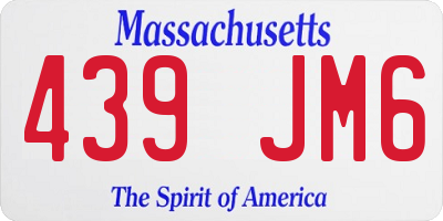 MA license plate 439JM6