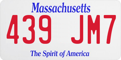 MA license plate 439JM7