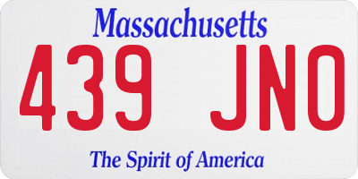 MA license plate 439JN0