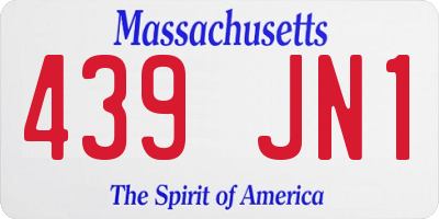 MA license plate 439JN1