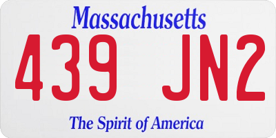 MA license plate 439JN2