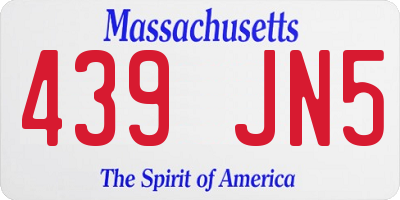 MA license plate 439JN5