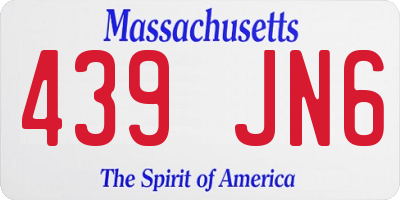 MA license plate 439JN6