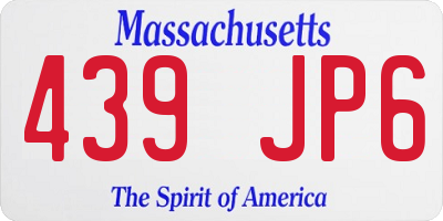 MA license plate 439JP6