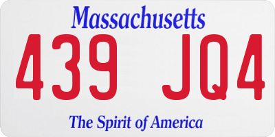 MA license plate 439JQ4