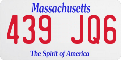 MA license plate 439JQ6
