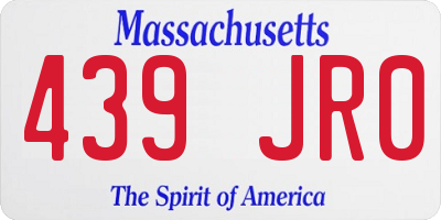 MA license plate 439JR0
