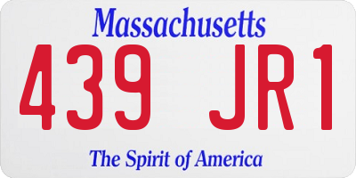 MA license plate 439JR1
