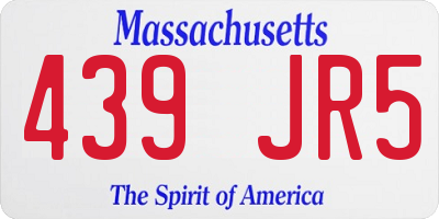 MA license plate 439JR5