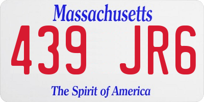 MA license plate 439JR6