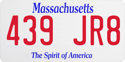 MA license plate 439JR8