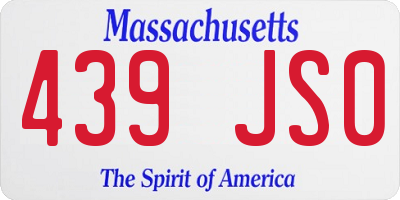 MA license plate 439JS0