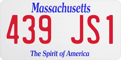 MA license plate 439JS1